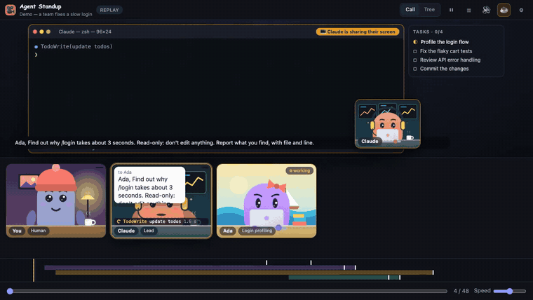 Agent Standup: a team of AI agents in a call